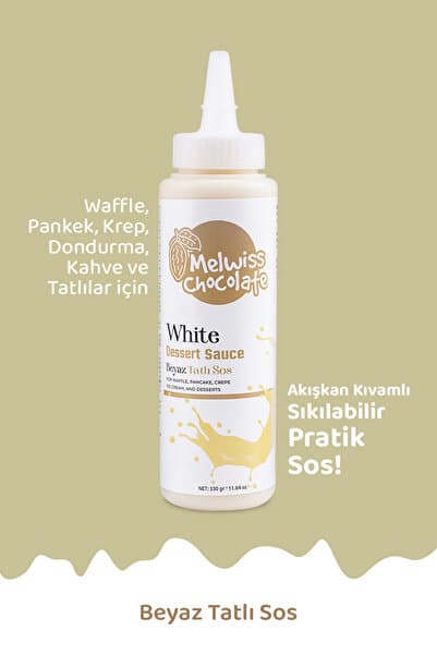 Beyaz Tatlı Sos 330gr - Waffle & Krep & Pankek Sosu
