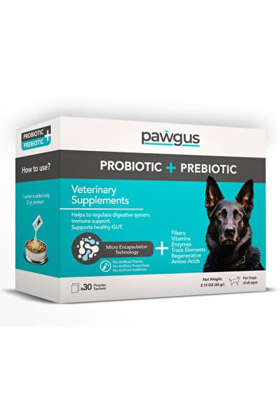 pawgus Köpekler Için Probiyotik Prebiyotik Sindirim Sistemi Düzenleyici Gıda Takviyesi (30X2GR)