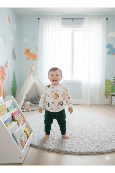 Pırlanta baby Bebek Pamuklu Winnie Baskılı Pijama Takımı - 0-24 Ay