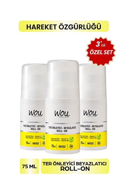 Ter Önleyici Beyazlatıcı Roll-on 75ml.3 Adet Özel Set
