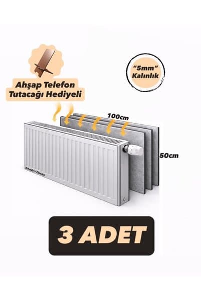 Ankaflex 3 Adet Petek Arkası Isı Yalıtım Levhası Alüminyum Folyo 3 Radyatör Arkalığı