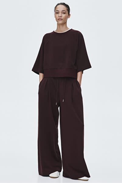 H&M Pili Detaylı ve Büzgü Bağlı Pantolon