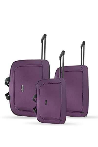 Set Jones Unisex Çekçekli Hafif 3'lü Valiz Seti