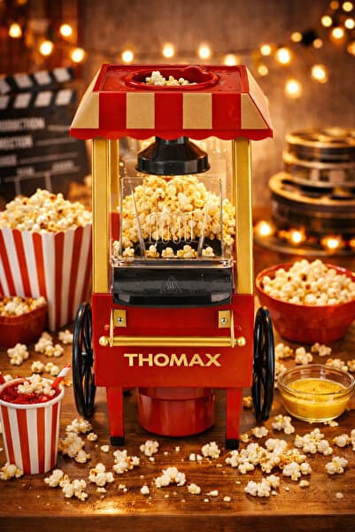 THOMAX Mısır Patlatma Makinesi Yağsız Ve Sağlıklı Popcorn