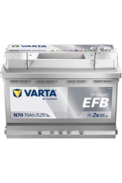 Varta Akü 12V 70 Ah Amper 760A Start-Stop EFB N70 2025.