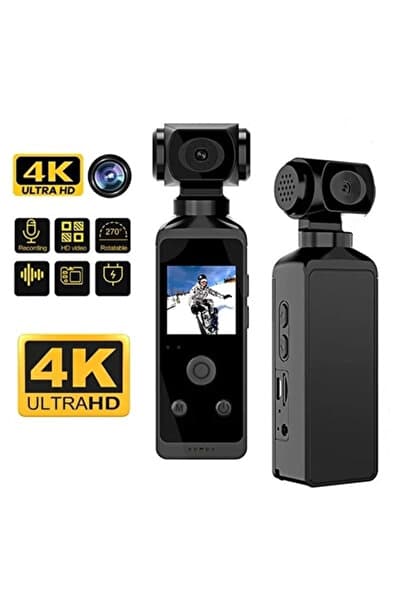 eco port 4k Ultra Hd Aksiyon Kamerası 270° Geniş Açı Döner Klips Su Geçirmez Kılıf Wifi Kamera