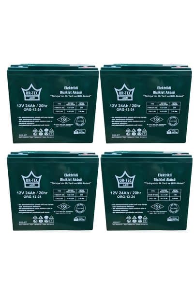 Ortec 12v 24 Ah Elektrikli Motosiklet Aküsü 4'lü Set Jel Akü Elektrikli Bisiklet Aküsü