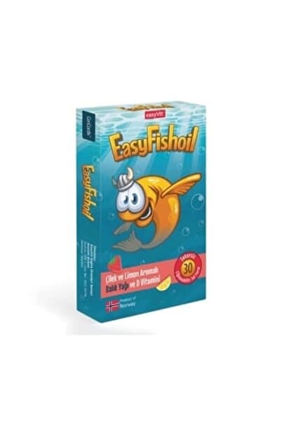 EASYVİT EasyFishoil Çocuk Çilek ve Limon Aromalı 30 Çiğneme Tableti