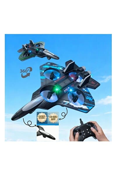 Magicway Led Işıklı Sarjlı Uçak Drone 4 Turbofan Motor 360° Dönüş 2,4 Ghz Kumanda Darbe Dayanıklı Köpük Gövde