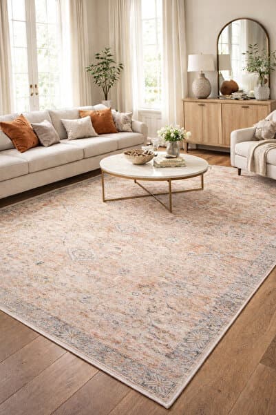 Dijital Kaymaz Yıkanabilir Vintage Salon Halısı Mutfak Halısı Koridor Halısı Yolluk