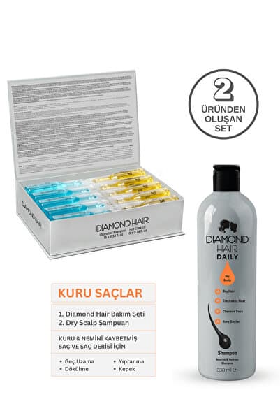 Kuru Saç Tipleri İçin Nem Dolduran Şampuan ve Saç Bakım Yağı Seti