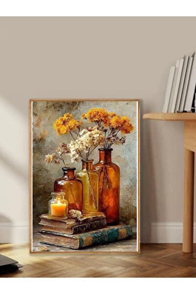 Tuba Decor Tek Parça Ahşap Çerçeveli Oturma Odası Salon Mutfak Tablo