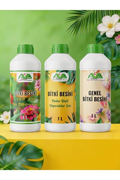 Avagro Tarım Bitki Besini 3'lü Set Kaliteli - Etkili - Yoğun Delüxe Bitki Vitamini Besleyicisi Gübre 1000ml