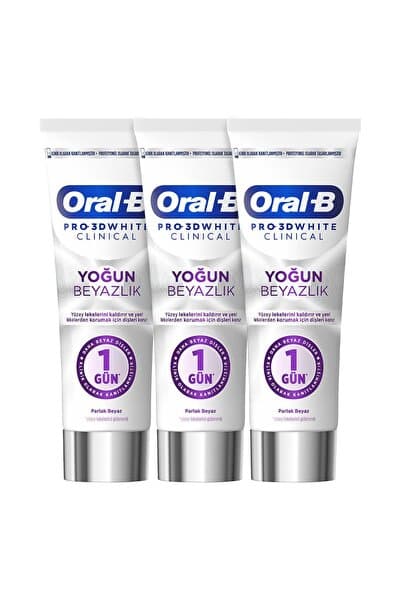 Pro 3D White Clinical Yoğun Beyazlık Parlak Beyaz Diş Macunu 75 ml x 3