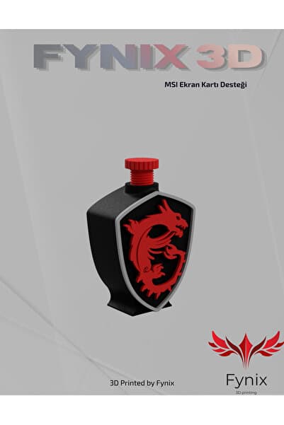 Fynix 3D MSI Ekran Kartı Destek Aparatı – GPU Sarkma Önleyici (Large) Siyah Kırmızı