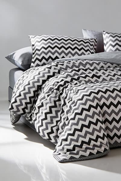 Lotusline Home Zigzag Desen Pamuklu Çift Kişilik Nevresim Takımı - Seti