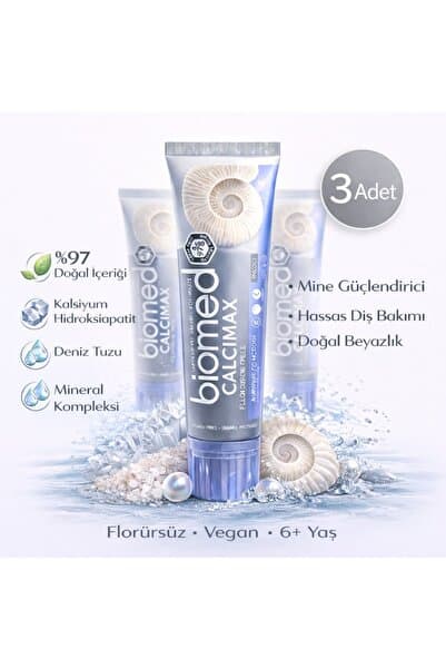 Calcimax Diş Macunu 3'lü set – Florürsüz, Mine Güçlendirici, Hassas Dişler İçin, Doğal İçerik