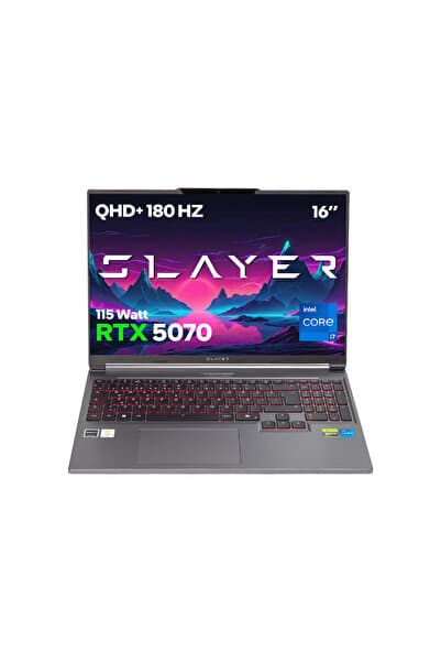 Game Garaj Slayer X7T-5070 C7 Intel Core i7 14650HX 16GB RAM 1TB SSD RTX5070 16" QHD+ 180Hz IPS FreeDOS