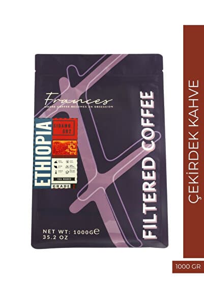 FRANCES %100 Arabica Ethiopia | Çekirdek Filtre Kahve | 1kg | Düşük Asidite