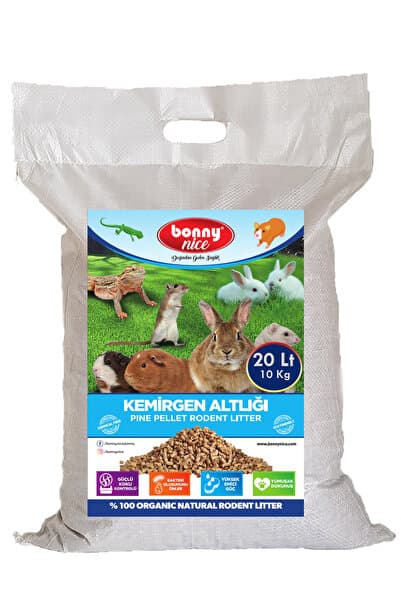 Bonny Nice Doğal Çam Talaşı Üretilen Pelet Kemirgen Tavşan Kafes Altlığı 10 Kg 20 Lt