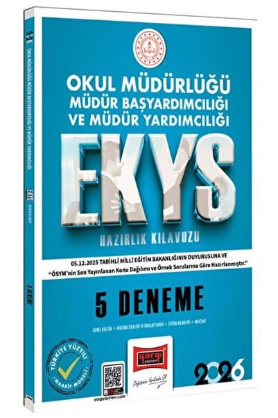 Yargı Yayınları Yargı 2026 MEB EKYS Okul Müdürlüğü, Başyardımcılığı ve Yardımcılığı 5 Deneme Çözümlü