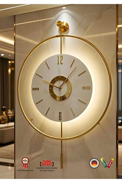 MetaQuartz Aksesuar Orjinal Metal- İskandinav Kadran Gold (BÜYÜK BOY 50X75CM) ( 3adet Pil Gelmektedir)-Metal Duvar Saati