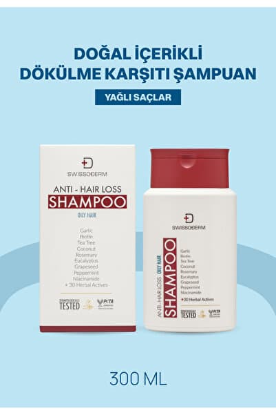 Swissoderm Dökülme Karşıtı Doğal Şampuan 300ml | Biotinli, Bitkisel Özlü, Yağlı Saçlar, Uzamayı Destekler