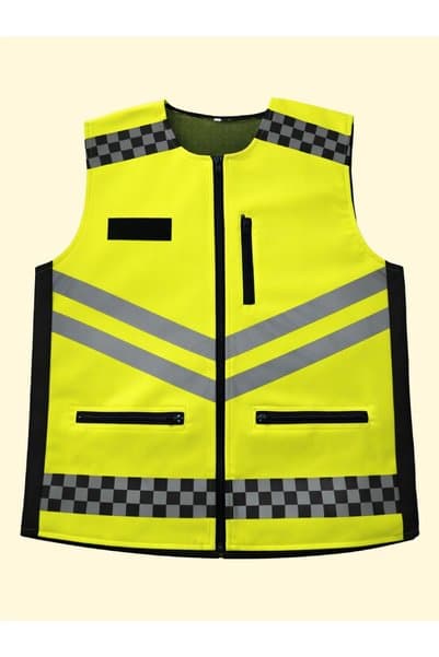 ACR Giyim Tekstil Forma Baskı Motorcu yeleği - Sarı - Reflektör