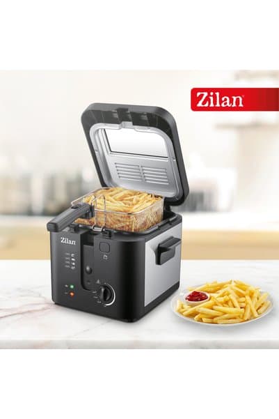 Zilan ZLN0010 Inox Fritöz | 2.5L | 1600W | Ayarlanabilir Termostat | Paslanmaz Çelik Gövde | XL