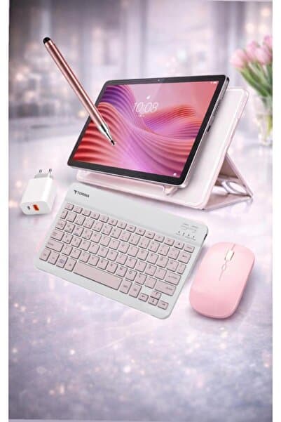 Tab M10 4GB RAM 128 GB HAFIZA 10.1"İNCH GR TABLET+ŞEFFAF KILIF+PEMBE KLAVYE VE MOUSE+KALEM+BAŞLIK