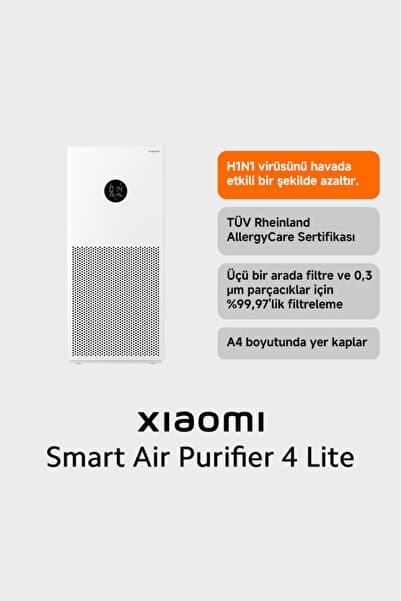 Air Purifier 4 Lite Akıllı Hava Temizleyici Beyaz (Xiaomi Türkiye Garantili)