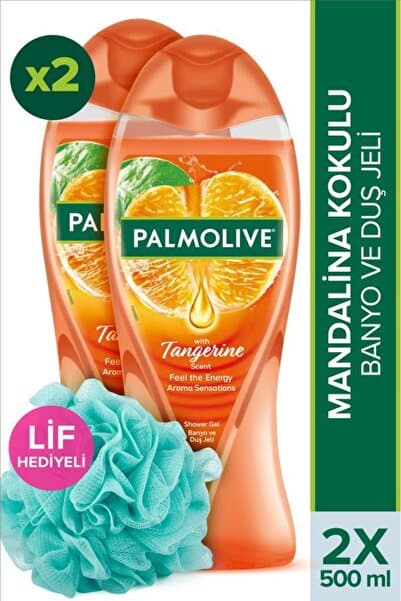 Aroma Sensations Feel the Energy Mandalina Kokulu 2'li Duş Jeli 500 ml + Duş Lifi Hediye