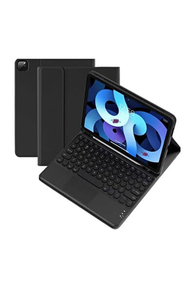 Fuchsia iPad 11. Nesil A16 2025 ile Uyumlu Touch Padli Bluetoothlu Klavyeli Standlı Tablet Kılıfı