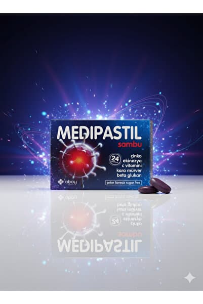 Abay Medipastil Sambu Kara Mürver Ekinezya C Vitamini Çinko Bağışıklık Pastili 24 Adet