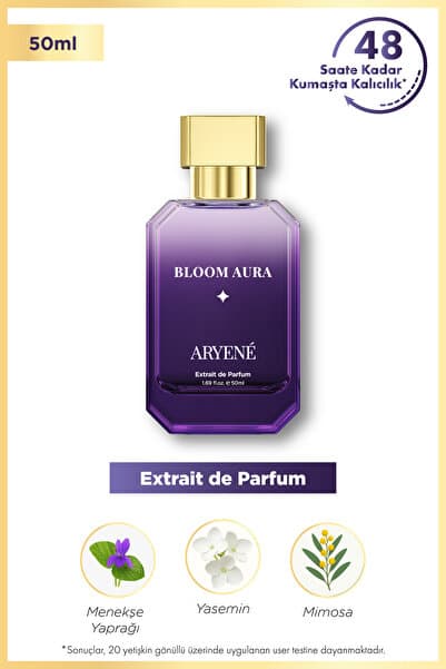 Aryene Bloom Aura Début – Extrait de Parfum Kadın Parfümü 50 ml | Narin Çiçeksi & Odunsu | Uzun Süre Kalıcı