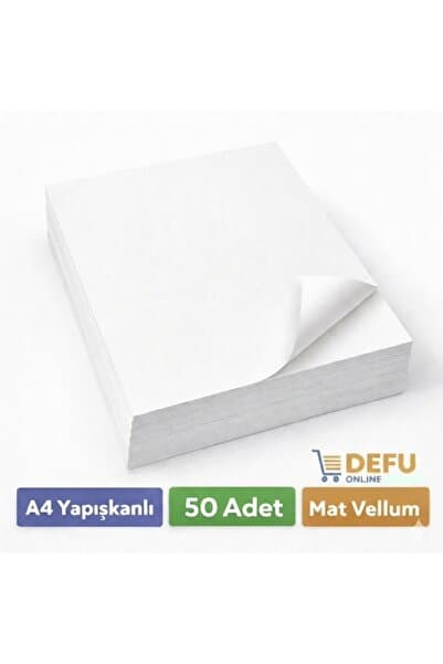 DEFU A4 Yapışkanlı mat Tabaka (vellum) Yazıcı İçin Uygun (50 Adet)