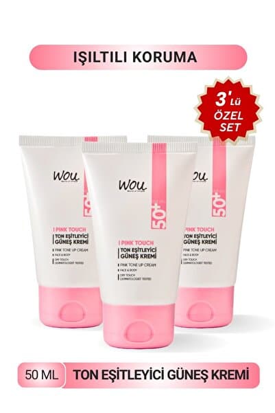 WOU World of Unique 3'lü Ton Eşitleyici Ve Aydınlatıcı Güneş Kremi 50 ml Spf50