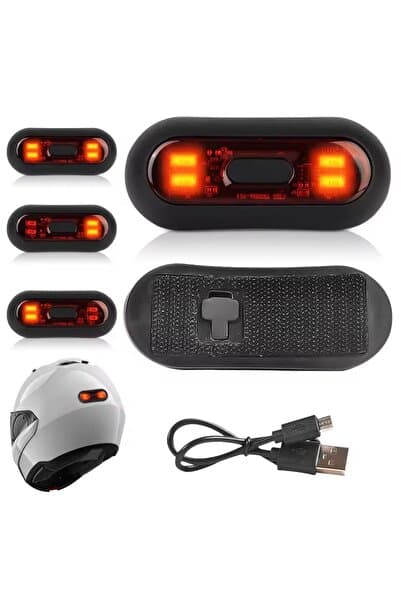 HK MOTORS Kask Arkası Uyarı Led Işığı - Kask Ledi - Gece Kask Ledi