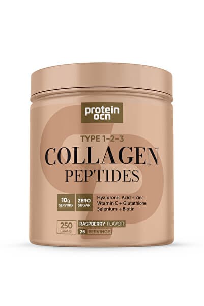 Collagen - Kolajen | Ahududu - 6 Vitamin İlaveli - Tip 1,2,3 - 250g 25 Servis