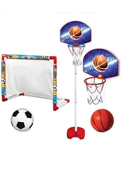 Genel Markalar Ayarlanabilir Ayaklı Büyük Boy Basketbol Potası 120cm + Futbol kale