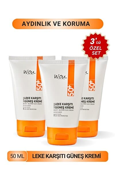 WOU World of Unique 3'Lü Leke Karşıtı Güneş Kremi 50 ml Spf50
