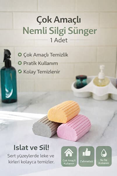 Hayveys Çok Amaçlı Nemli Silgi Sünger Toz Ustası Temizlik Süngeri Su Kir Emici Pratik Toz Mıknatısı