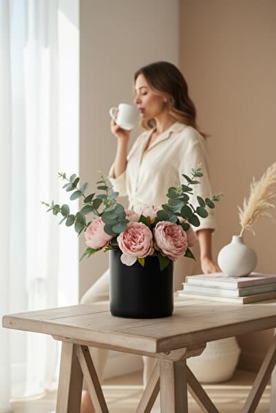 YAPAY ÇİÇEKÇİNİZ Modern Tasarım Plastik Saksı