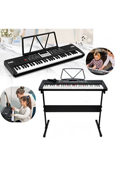 MultiZone Org Stantlı Piyano 61 Tuşlu Elektronik Kayıt Mikrofonlu Adaptör Ritimli Demolu Keyboard