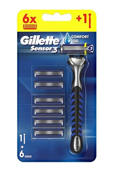 Gillette Sensor3 Tıraş Makinesi + 6 Yedek Tıraş Bıçağı