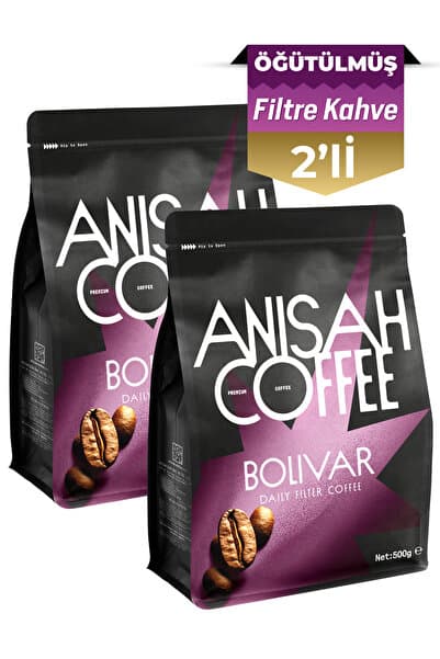 Anisah Coffee Bolivar Daily Öğütülmüş Filtre Kahve | 2x500gr | Medium Roast
