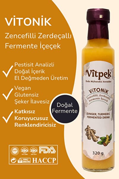 Renatus Vitpek Vitonik Zencefilli Zerdeçallı Tonik Fermente İçecek 250 ml