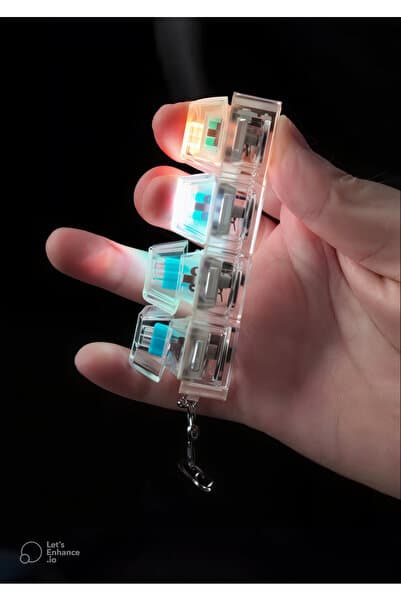 Işıklı Klavye-Stres Giderici Anahtarlık - BLUE SWİTCH - Rastgele Renk Gönderilir.