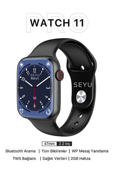 SEYUWATCH Watch 11 Pro Akıllı Saat Iphone ve Android Tüm Telefonlara Uyumlu Smartwatch Uyumlu