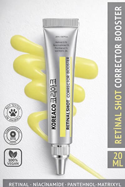 KOREACO Retinal (%0,1) Shot Corrector Booster Krem 20 ml | Niacinamide %5 Pantehnol %1 Matrixyl %3